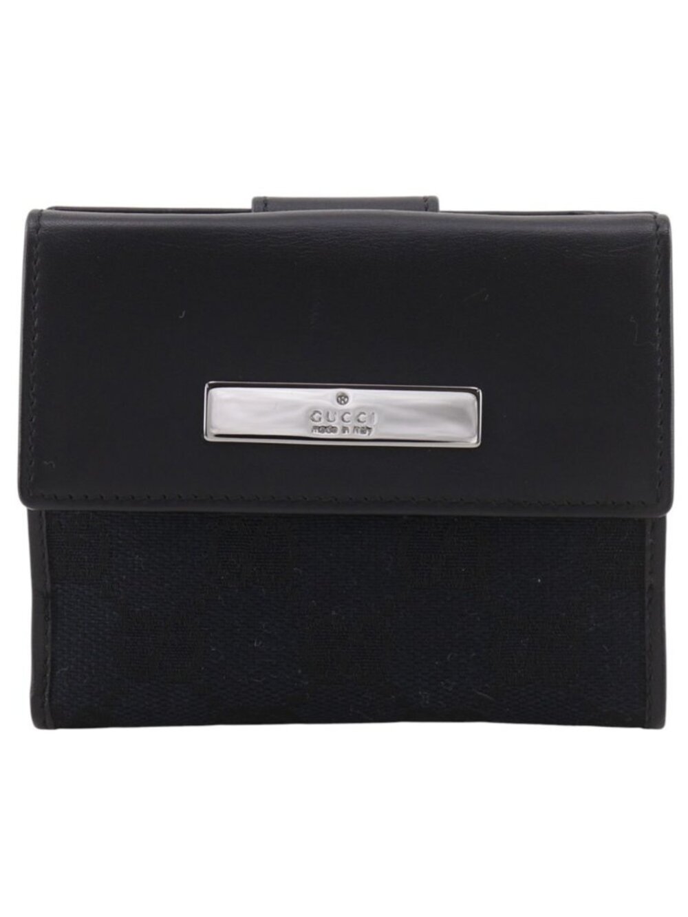 Gucci Compact Wallet 035 GG Canvas Black Bifold